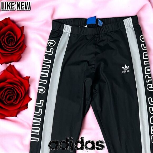 Like New adidas Originals Black Printed Three Stripes Leggings Tights - S - Picture 4 of 6